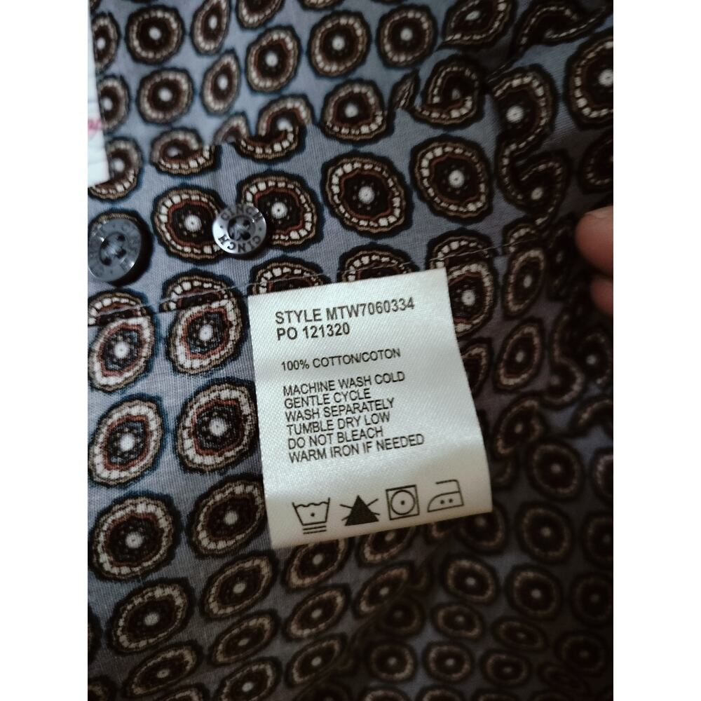 M1244)Cinch Youth Boy Western Circle Print Button Down Long Sleeve Shirt M (10) - Picture 5 of 9